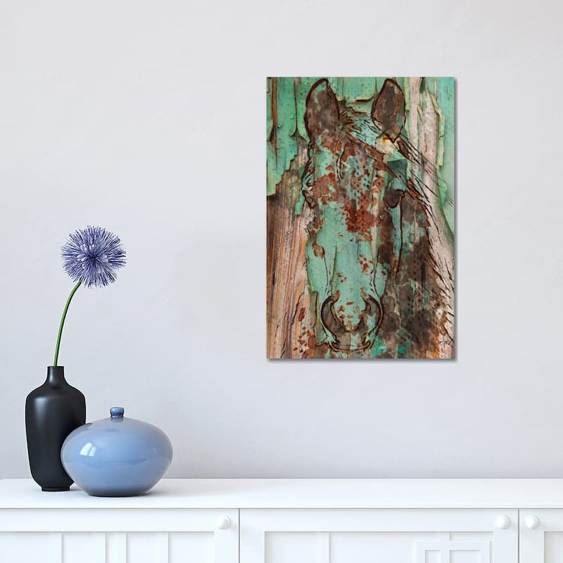 iCanvas "Green Horse" by Irena Orlov Canvas Print - 18x12x1.5