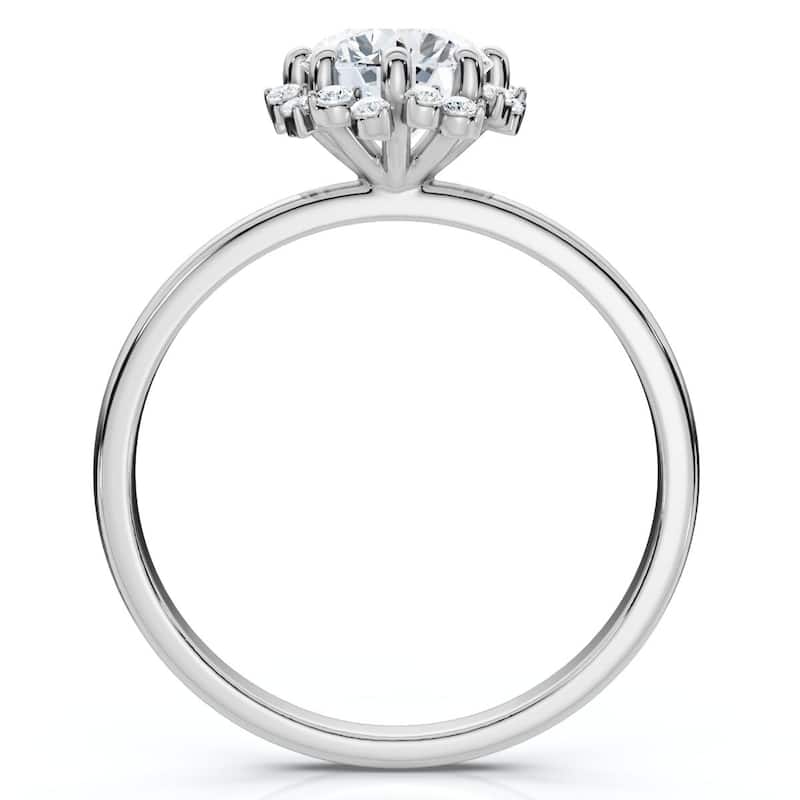 7/8Ct TW Sapling Diamond Engagement Ring Gold or Platinum Lab Grown EF/VS
