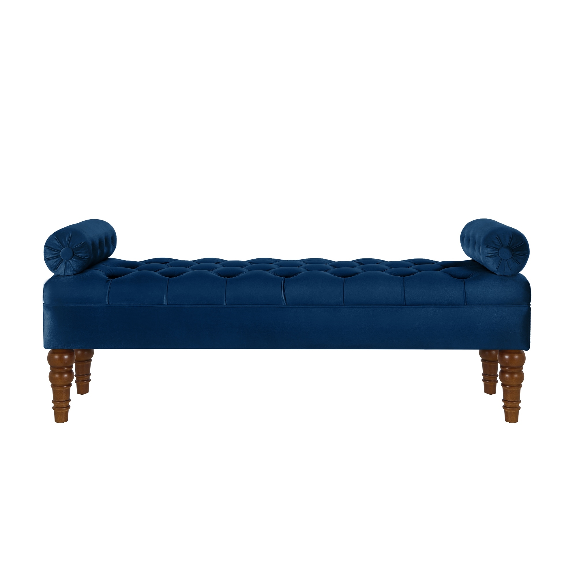 Velvet Long Bed Bench With Tufted Button For Bedroom And Entryway