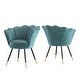 preview thumbnail 31 of 35, Angela Black and Gold Metal Leg Velvet Seashell Accent Chair (Set of 2) by iNSPIRE Q Bold Peacock Blue
