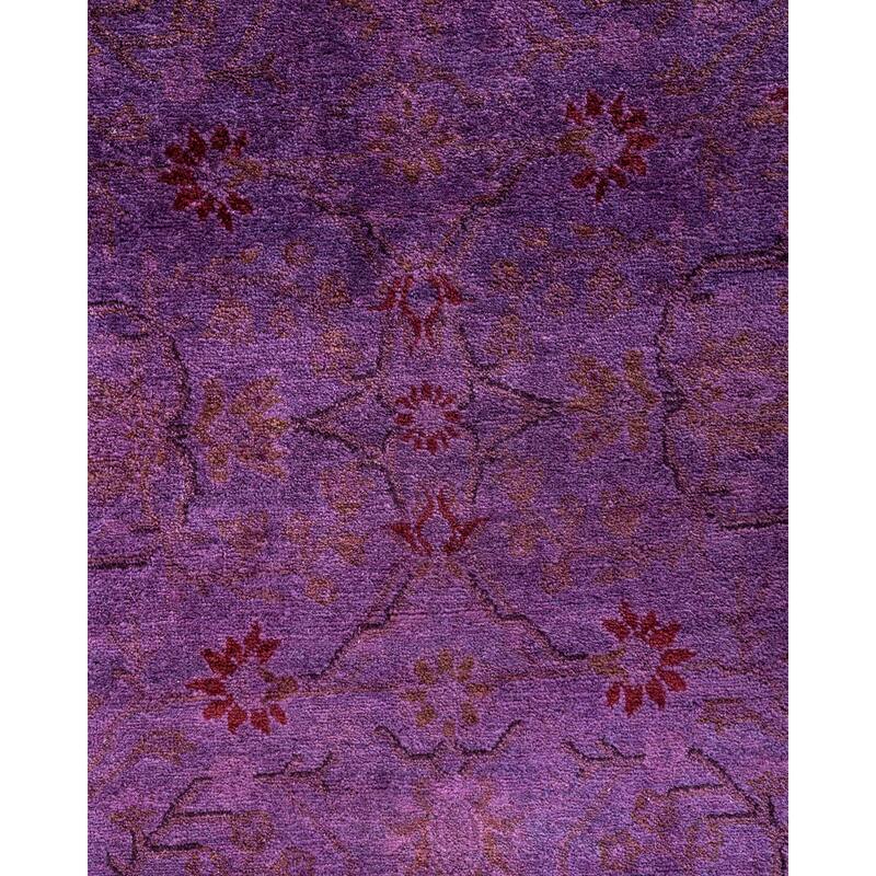 Contemporary Overdyed Wool Hand Knotted Runner - 3' 1" x 10' 3"
