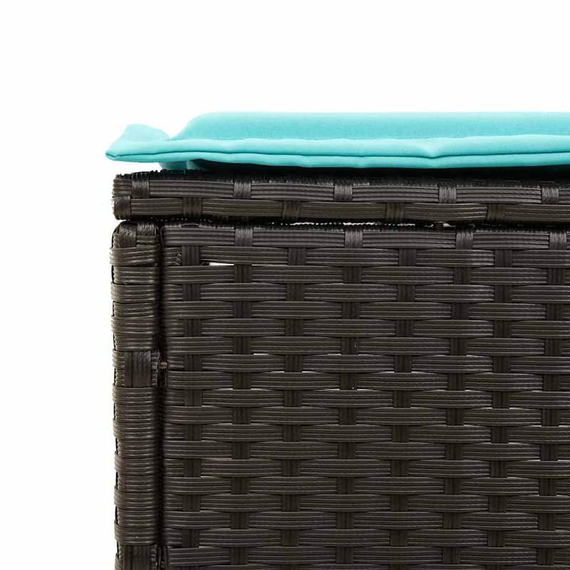 vidaXL Sun Lounger with Cushion Chaise Lounge Poly Rattan Brown/Gray/Black - 21.7 x 78 x 38.2