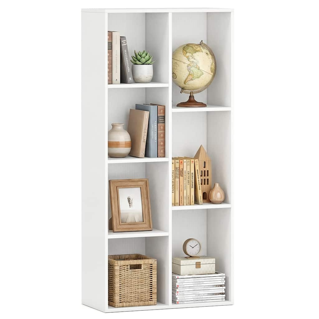 Gymax 7-Cube Bookcase Vertical or Horizontal Freestanding Bookshelf