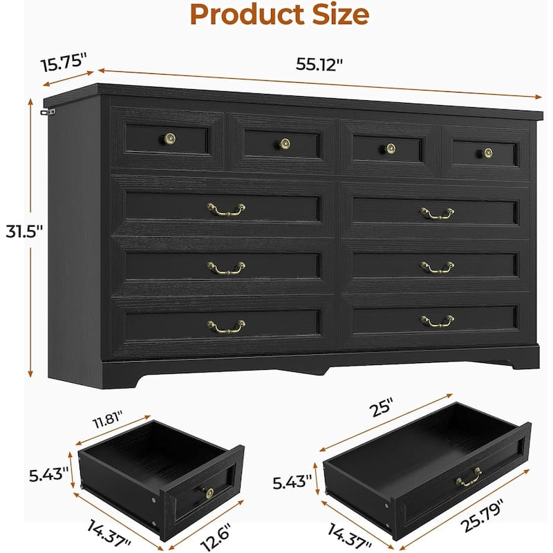 Farmhouse Drawers Dresser for Bedroom Storage Dressers Organizer