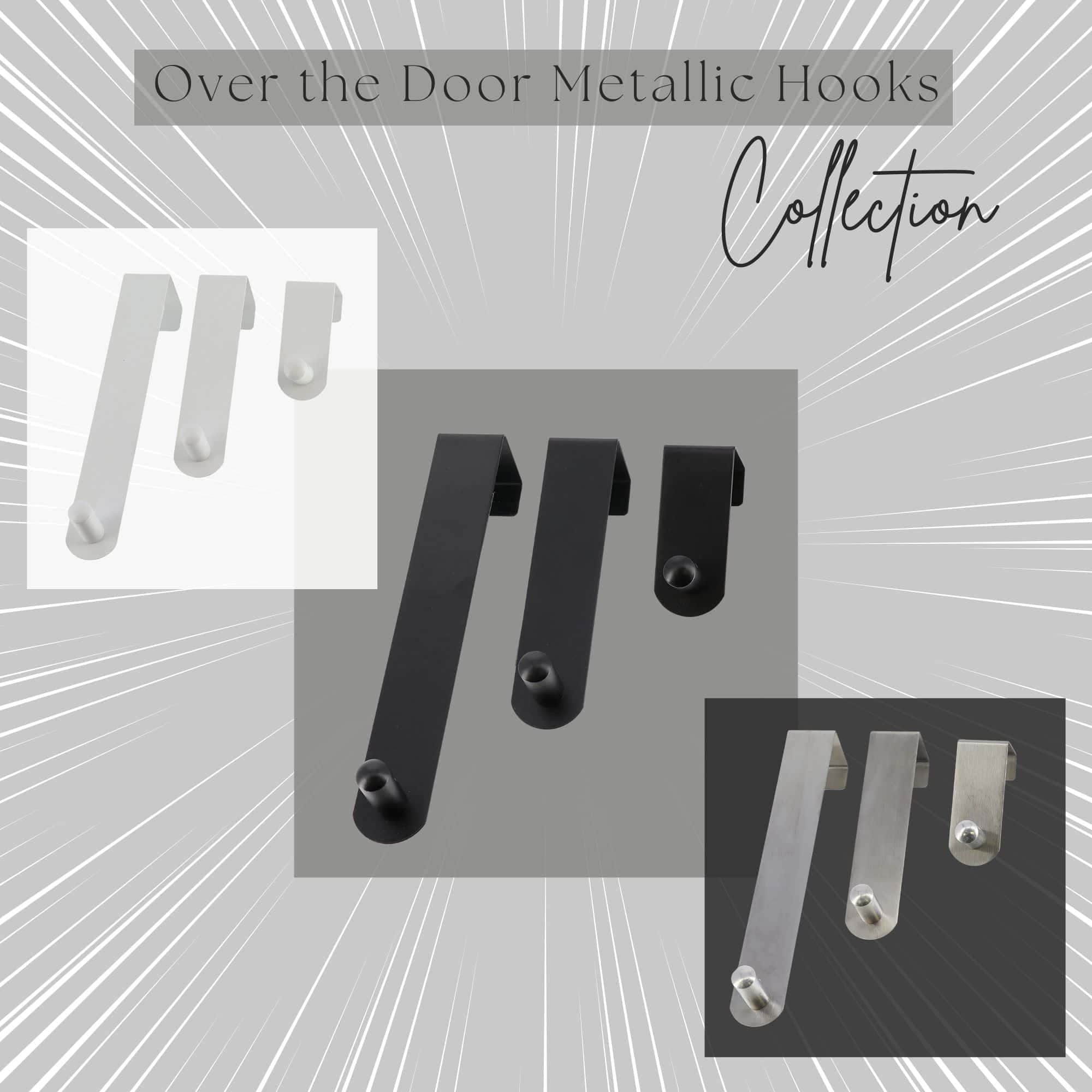 thumbnail image 2 of 5-Pack Superstrong Stainless Steel Over-the-Door Hooks – 3 Large + 2 Small – Rust Resistant 2 of 4