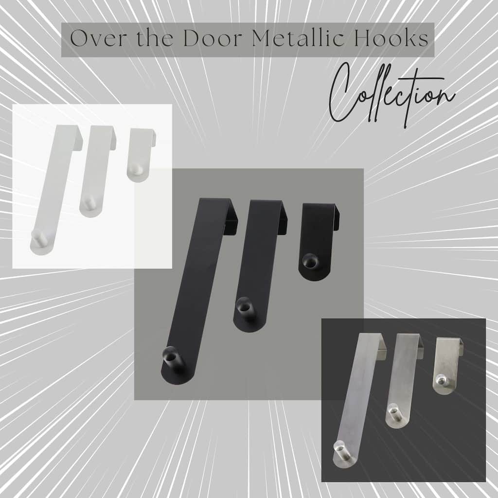 Adjustable Over The Door Hooks - 3-Piece Door Hanger Set for Clothing and Accessories