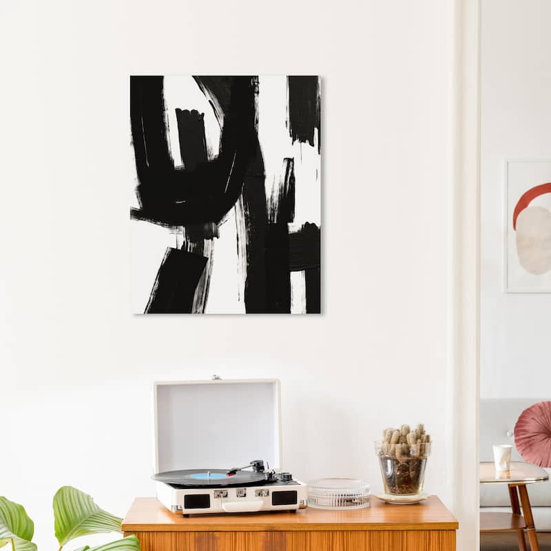 Wynwood Studio Canvas Abstract B W Machinery Black and Modern & Contemporary Wall Art Canvas Print - 20 x 24