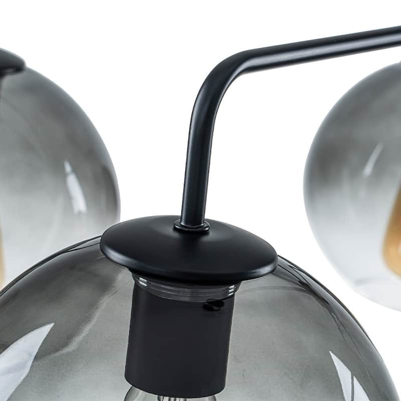 Modern 5-Light Linear Smoky Bubble Glass Chandelier - 33.5in