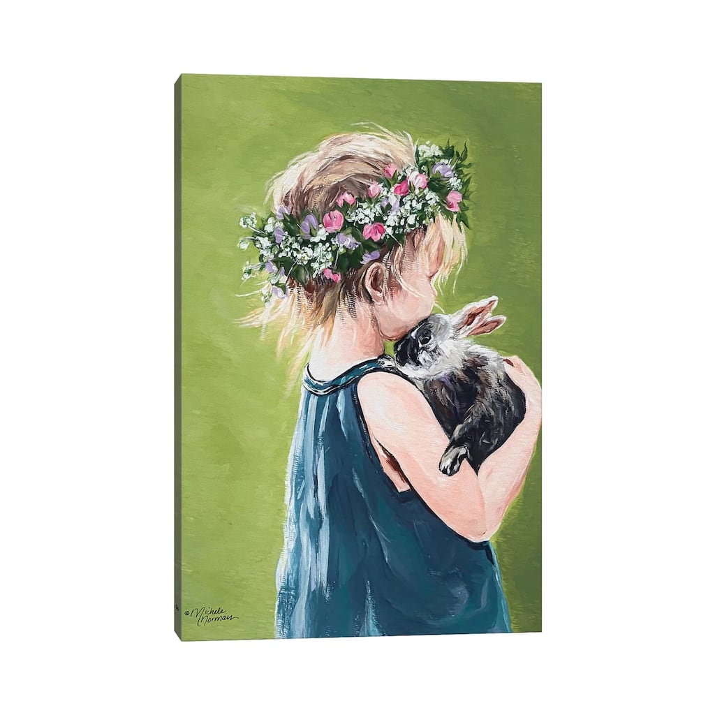 iCanvas "Girl with Bunny" by Michele Norman Canvas Print