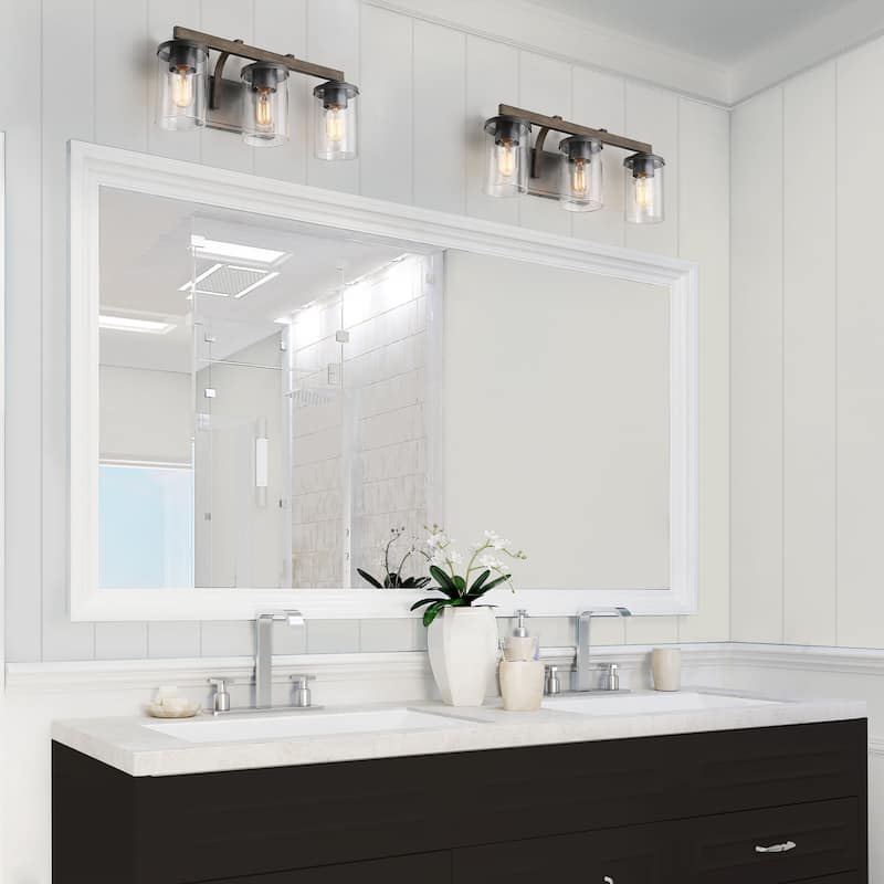 Fora Modern Farmhouse 3/4-Light Bathroom Vanity Lights Glass Wall Sconces