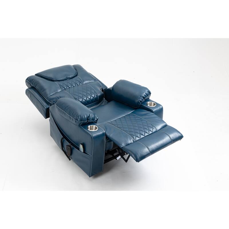 Power Lift Recliner Chair with Heat & Massage, Ergonomic Lounge Sofa Chair, Electric Recliner Chair with Cup Holders