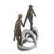 13 Inch Polyresin Couple Holding Hand Figurine, Bronze