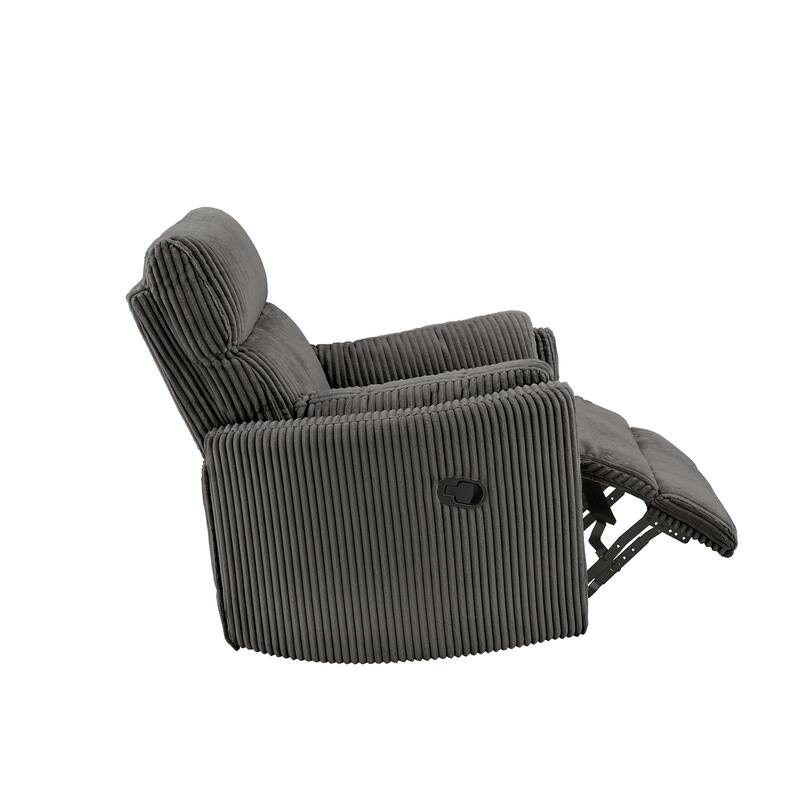 Montclair Plush Corduroy Fabric Manual Swivel Glider Recliner by iNSPIRE Q Classic