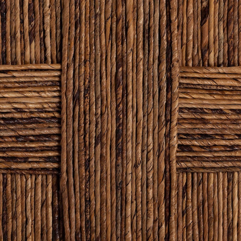 Chabela Handwoven Seagrass Dining Chair Set of 2- Solid Mango Wood Frame with Woven Seat and Backrest, Brown