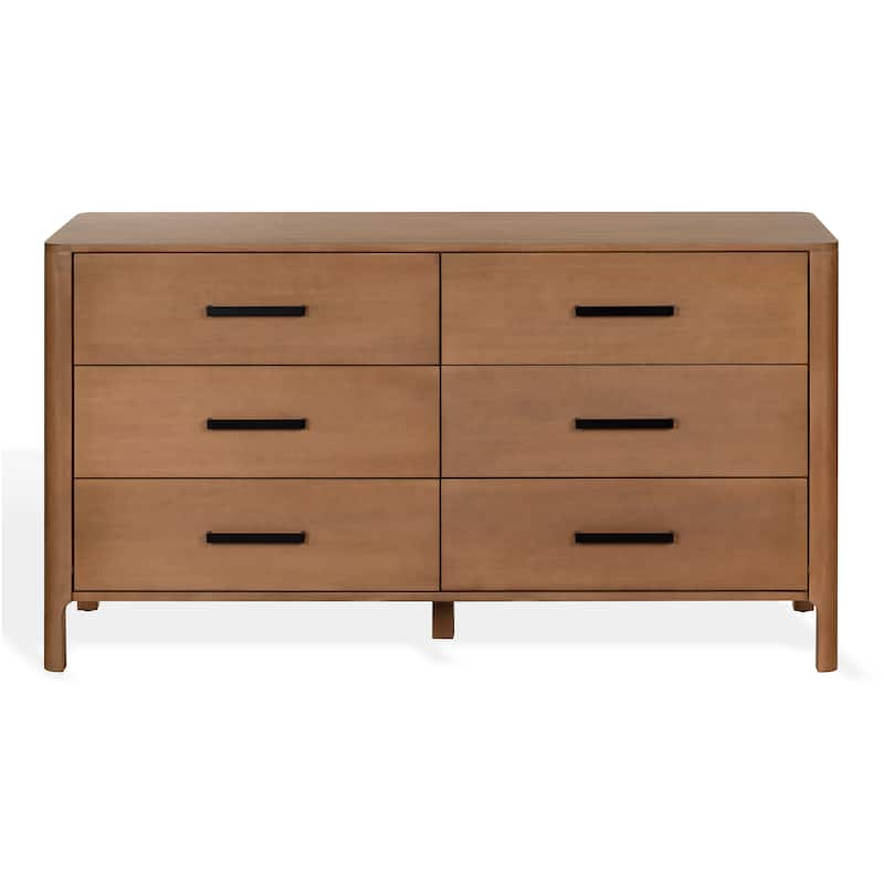 SAFAVIEH Couture Abbiava 6-Drawer Wood Dresser - Natural/Black