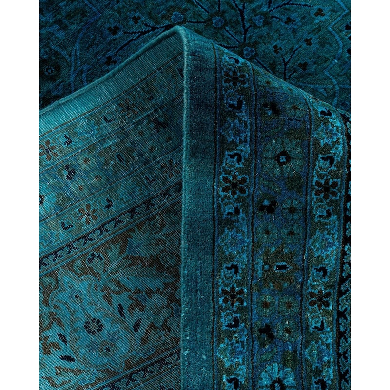 Overdyed, One-of-a-Kind Hand-Knotted Area Rug - Blue - 9' 1" x 17' 10"