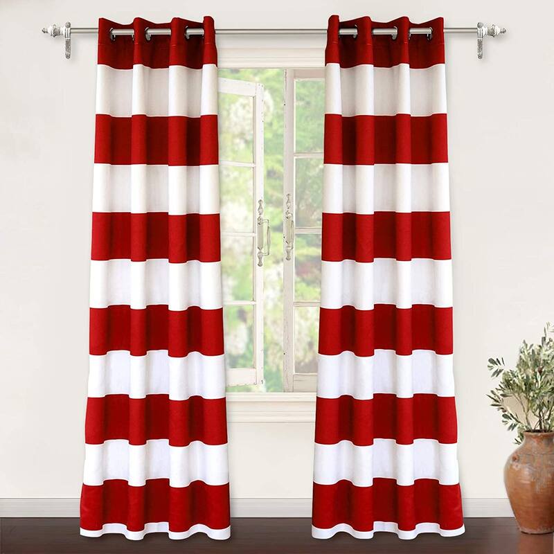 DriftAway Mia Stripe Room Darkening Curtain Panel Pair