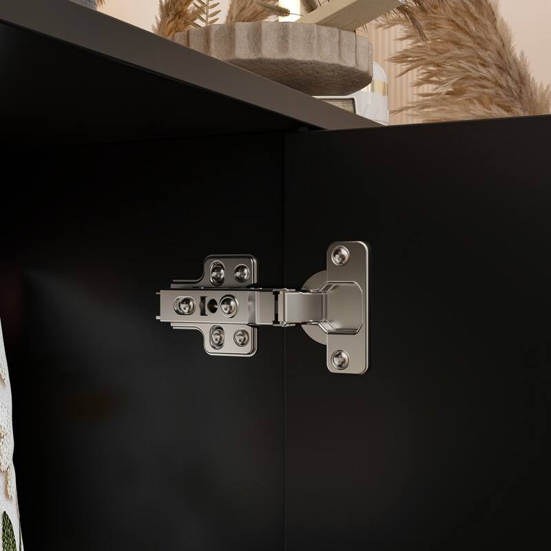 White Sideboard Bookcase Kitchen Cabinet Buffet Credenza End Table Whie/Black