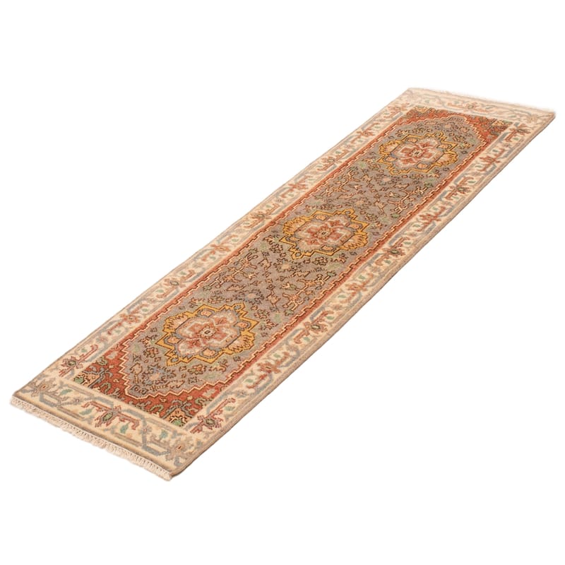 ECARPETGALLERY Hand-knotted Serapi Heritage Grey Wool Rug - 2'4 x 8'2