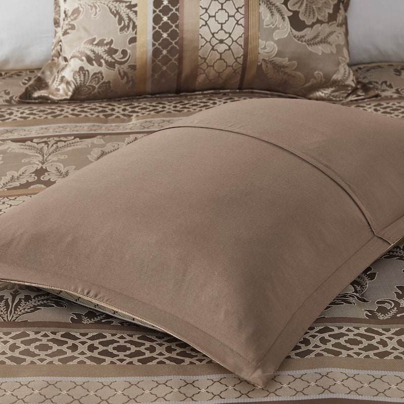 Madison Park Venetian Brown Gold 7-piece Jacquard Comforter Set