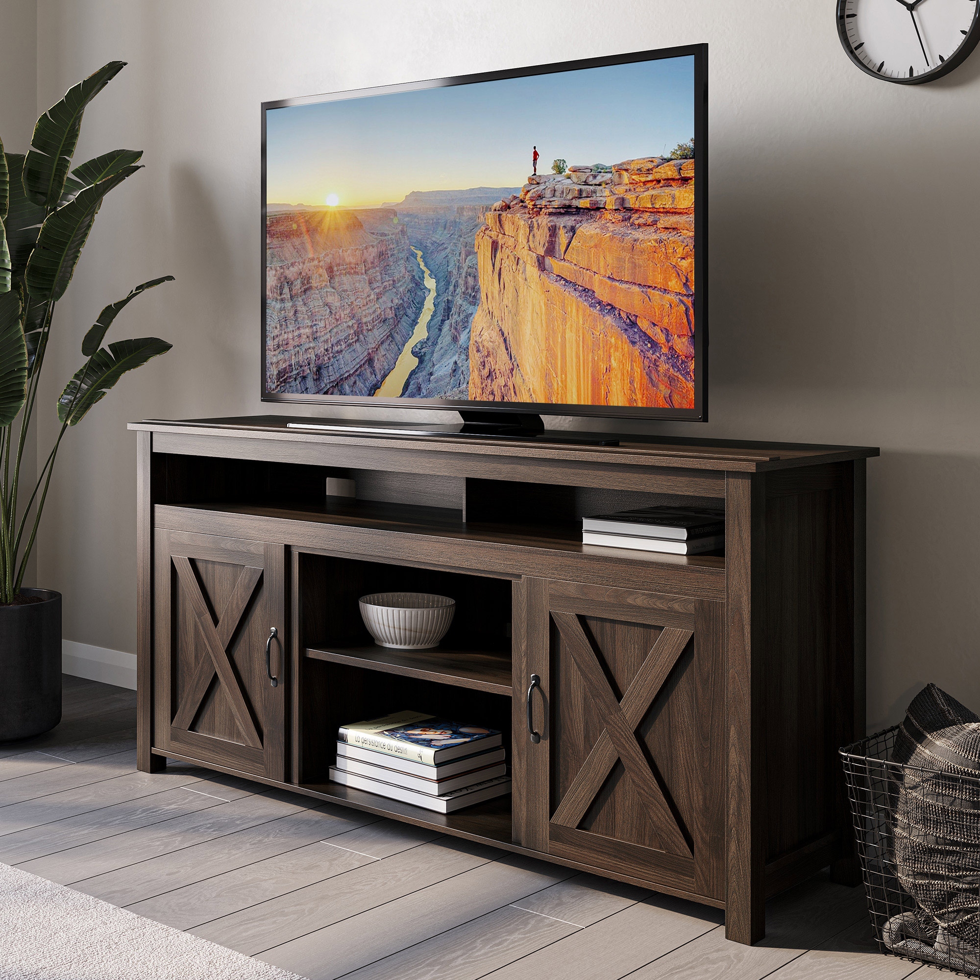 Allmodern reubens solid wood tv stand outlet for tvs up to 65 inches