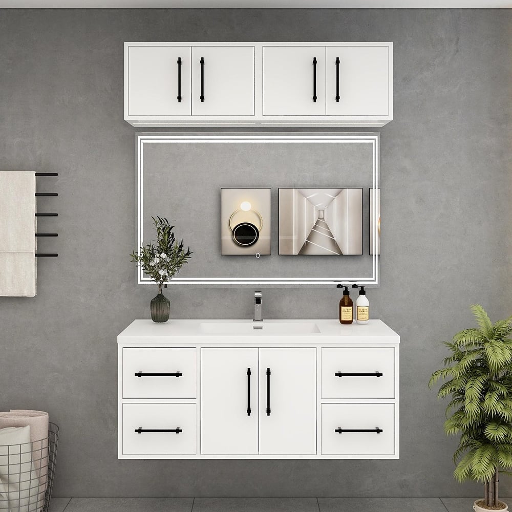 Victoria 48'' Wall-Mounted Vanity Set with Motion Sensor LED light Top Cabinet