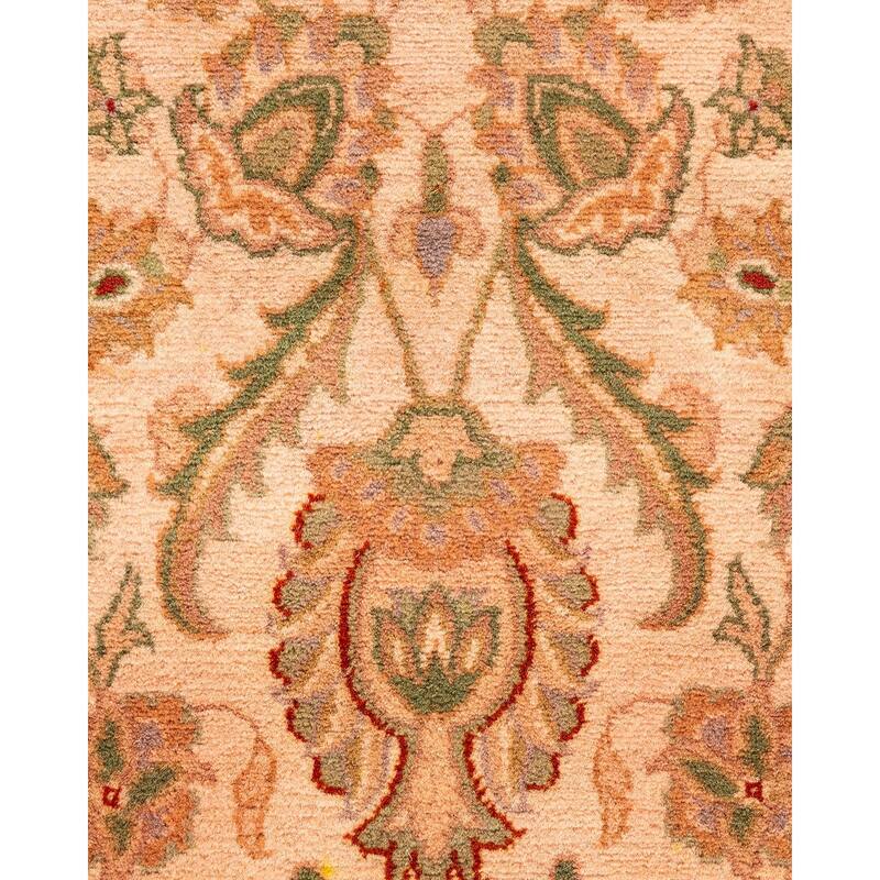Overton Hand Knotted Wool Vintage Inspired Modern Contemporary Overdyed Beige Area Rug - 3' 1" x 5' 5"