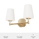 preview thumbnail 4 of 11, Hunter Nolita Vanity Wall Light - Bathroom - Contemporary, Transitional - White Glass Shades - Damp Rated!