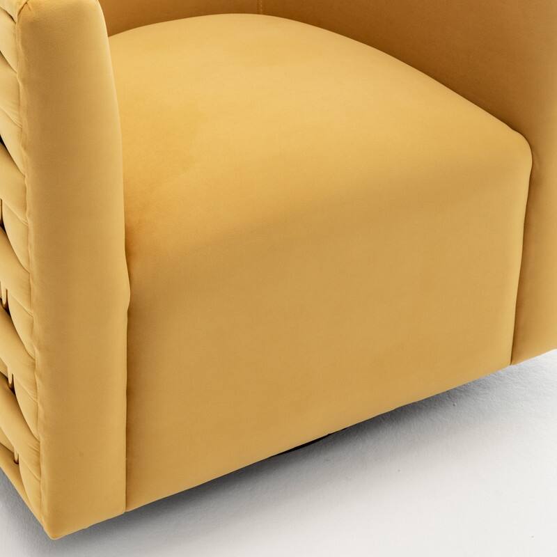 Modern Glam Velvet Upholstered 360 Degree Swivel Barrel Chair Set of 2