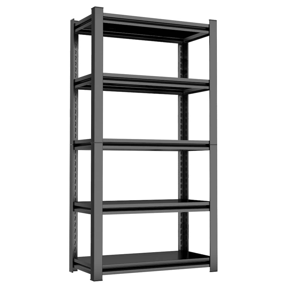 63" H Adjustable Storage Rack, Adjustable Shelves, 2000LBS Five-Tier Shelving Unit, Scratch-Resistant And Wear-Resistant Panels