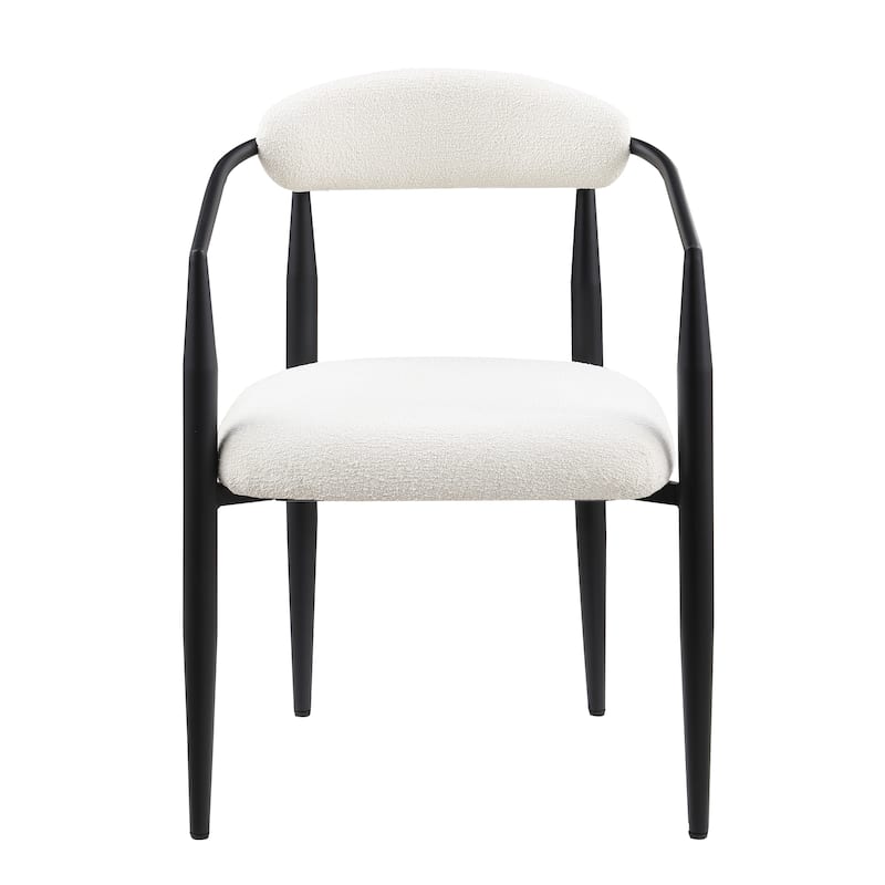 Set of 2 Mid-Century Modern Dining Chairs with Metal Legs
