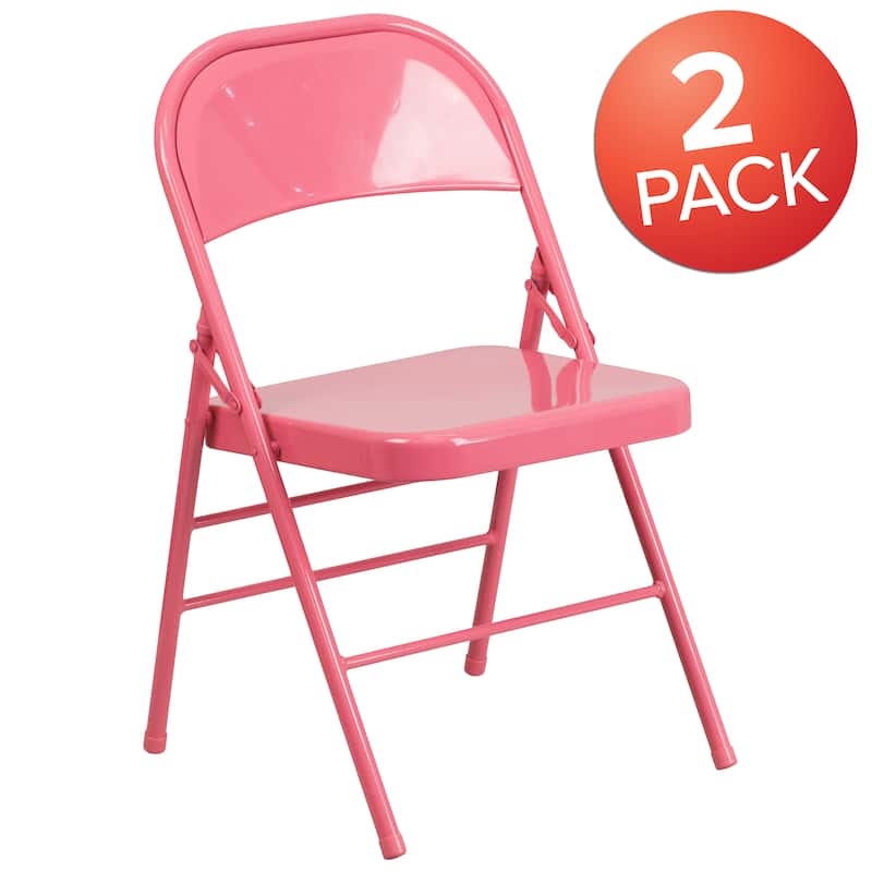 2 Pack Triple Braced & Double Hinged Folding Chair
