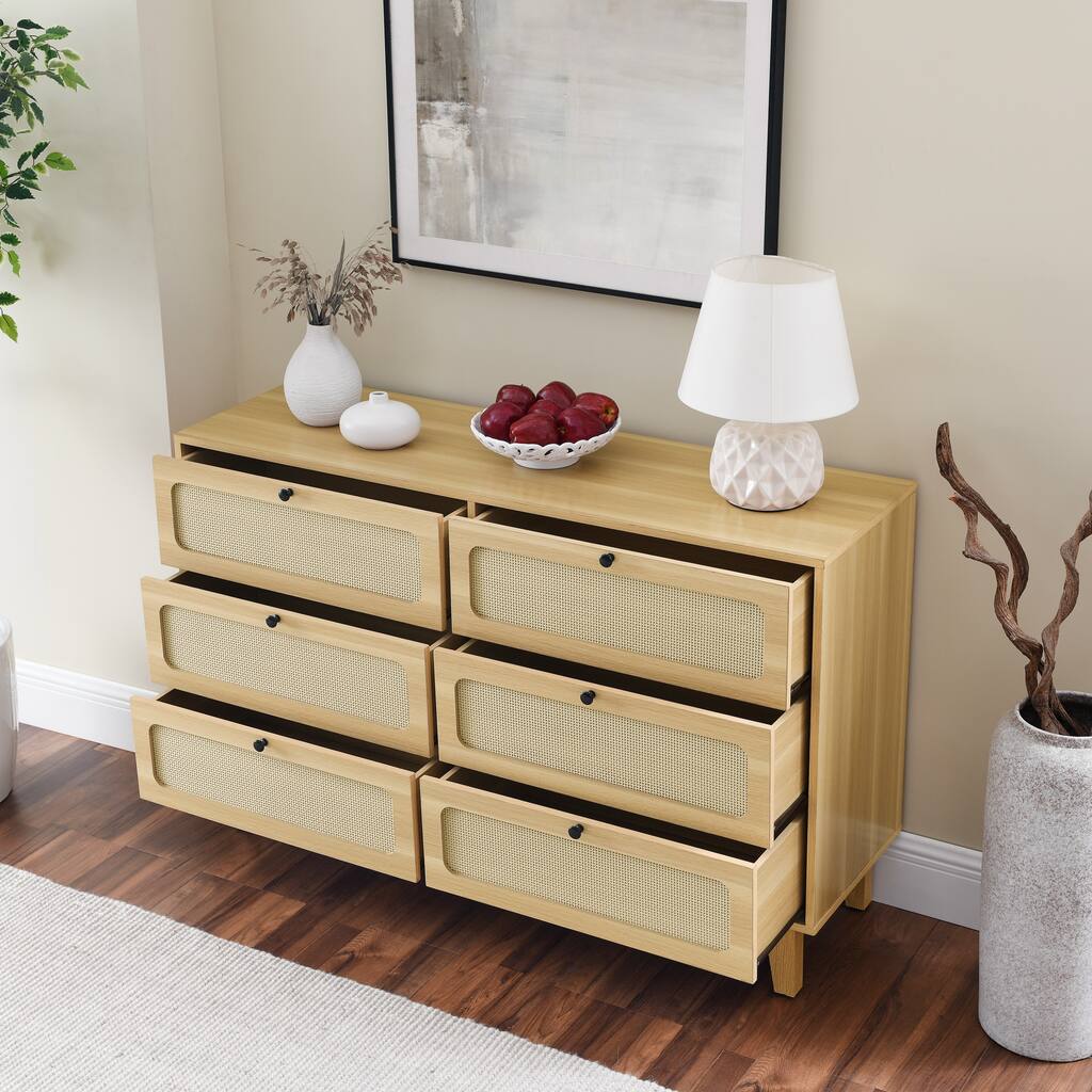 6 Drawers Drawer Bedroom Dresser TV Storage Cabinet