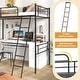 preview thumbnail 8 of 8, Costway Twin Size Metal Loft Bed Single Loft Bunk Bed with Full-Length