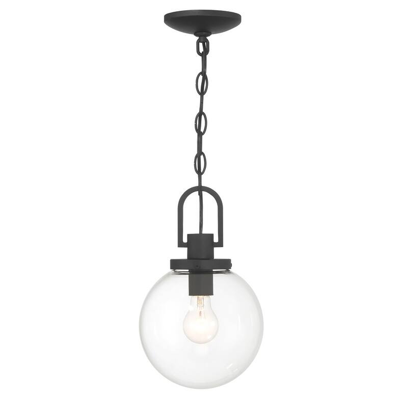 The Great Outdoors 73364 Wenston 8" Wide Outdoor Pendant with Clear
