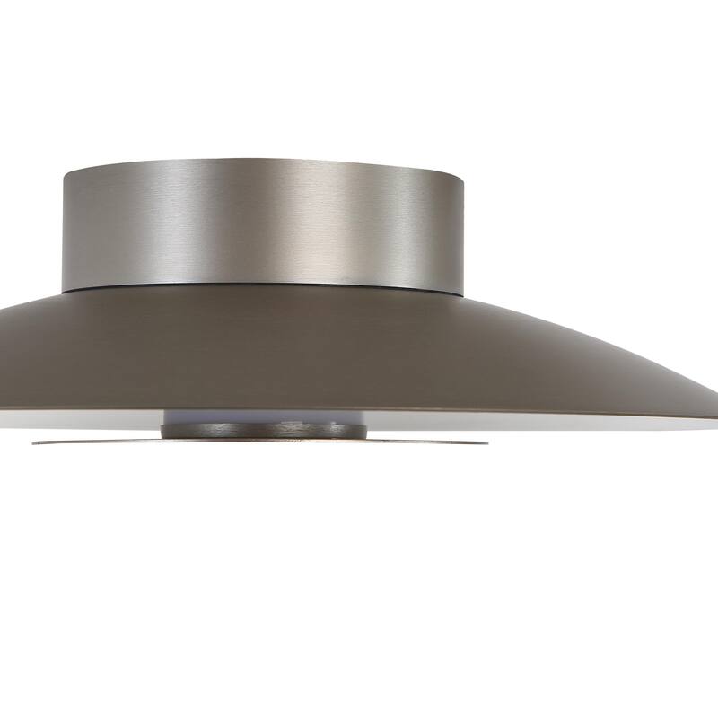 Yep by Golden Lighting Luma Integrated LED Flush Mount in Sand Nickel and Sand Nickel shade - Silver