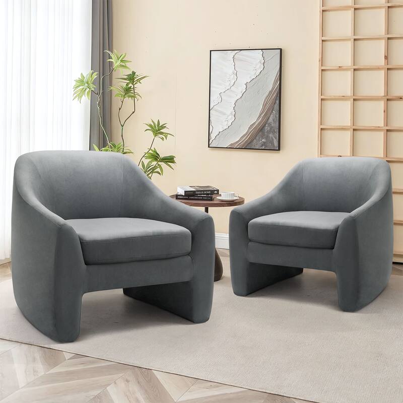 Nordic-style Upholstered Barrel Chair