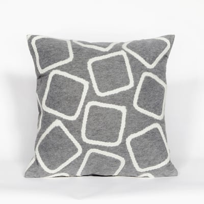 Liora Manne Visions I Squares Indoor/Outdoor Pillow Silver 20" Square