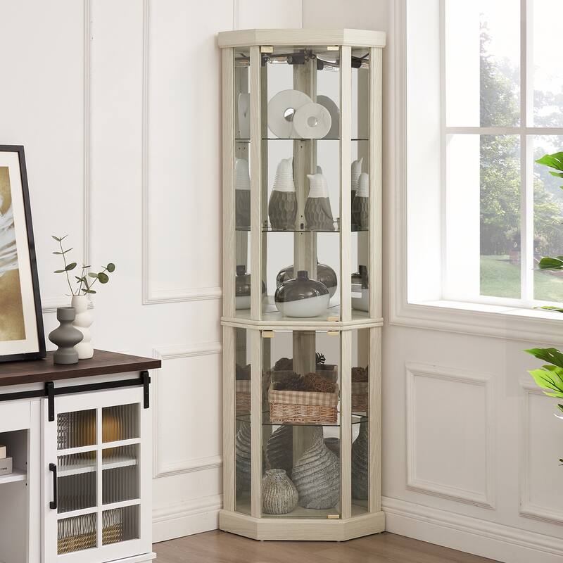 Lighted Corner Curio Cabinet