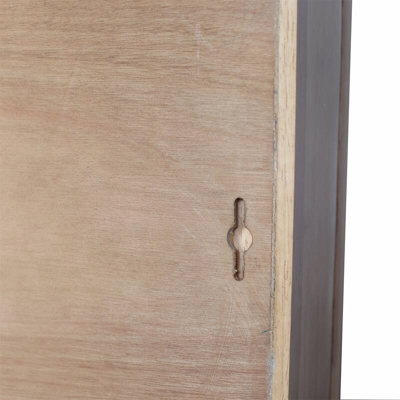 Wood Framed Functional Wall Mirror with Cabinet and Adjustable Shelves