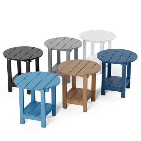 WINSOON All Weather HIPS Outdoor 2-Tier Outdoor Side Tables Adirondack Tables