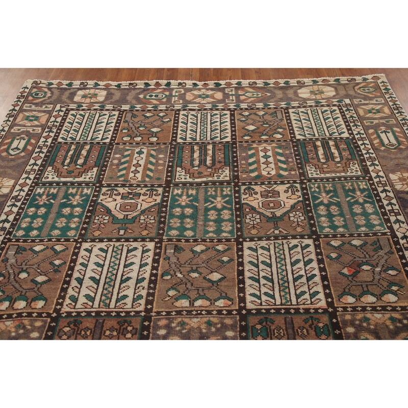 Distressed Bakhtiari Persian Vintage Area Rug Handmade Wool Carpet - 6'8"x 9'9"