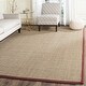 preview thumbnail 151 of 169, SAFAVIEH Natural Fiber Marina Basketweave Seagrass Rug 2' x 3' - Natural/Red