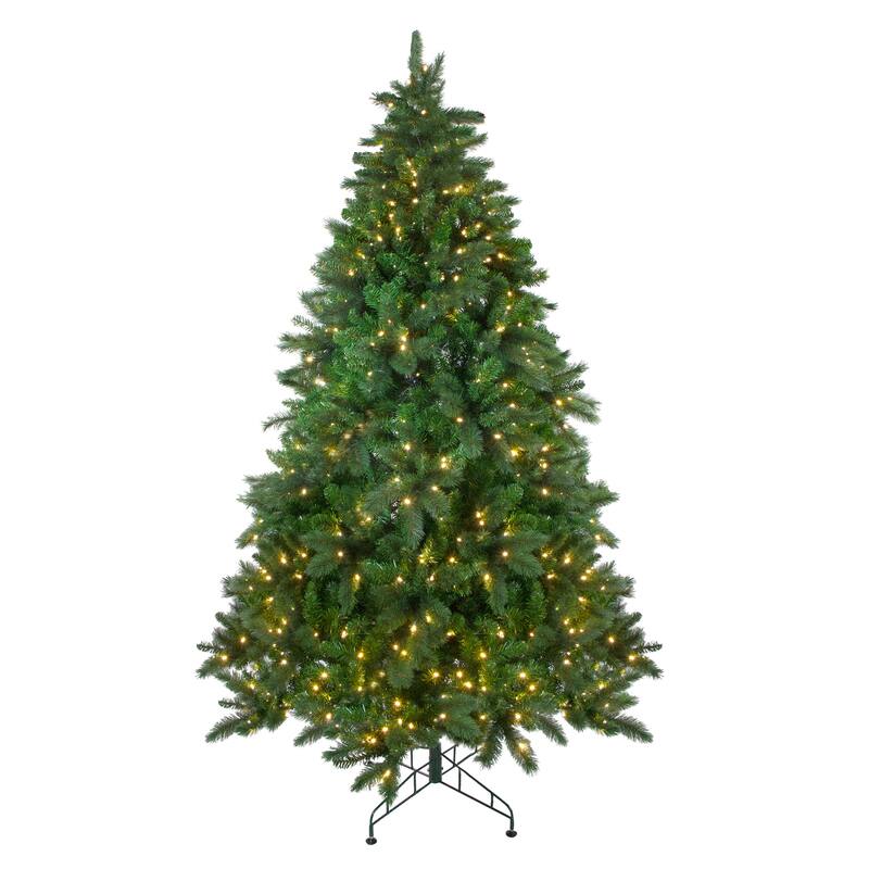7.5' Medium Mixed Scotch Pine Artificial Christmas Tree Warm White LED - 7.5 Foot