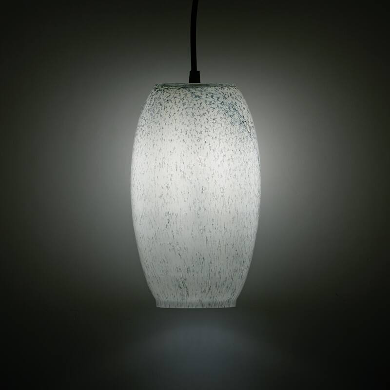 Eliza River of Goods Black Metal and Glass 6-Inch Pendant Light with Adjustable Hanging Cord - 6" x 6" x 70.75"