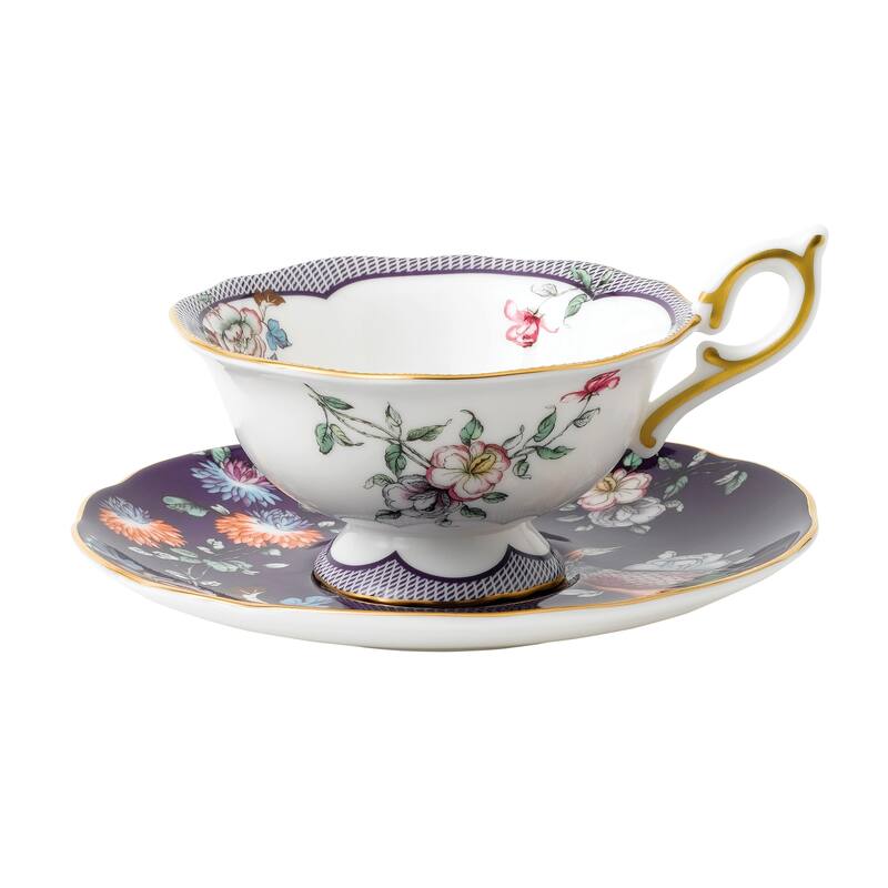 Wedgwood Wonderlust Midnight Crane Teacup and Saucer Set