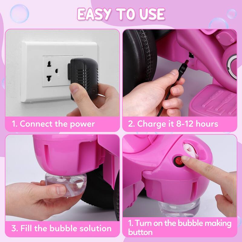 6V Battery-Powered Electric Motorcycle Ride-On Bubble Car for Kids Best Gift