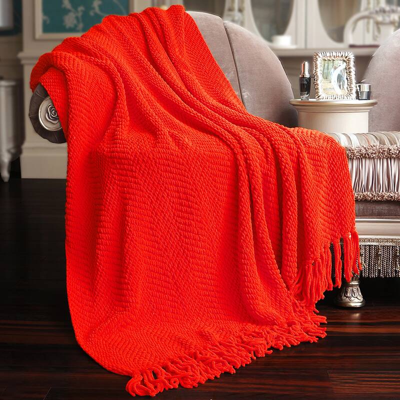 Knitted Tweed Couch Throw - Fiesta - 50" x 60"