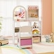 preview thumbnail 6 of 18, Gymax Kids Vanity Set Princess Girls Makeup Vanity Desk w/ 3-Color LED