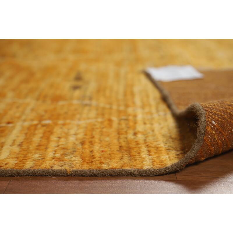 Moroccan Oriental Area Rug Hand-Knotted Orange Tribal Wool Carpet - 5'6" x 7'6"